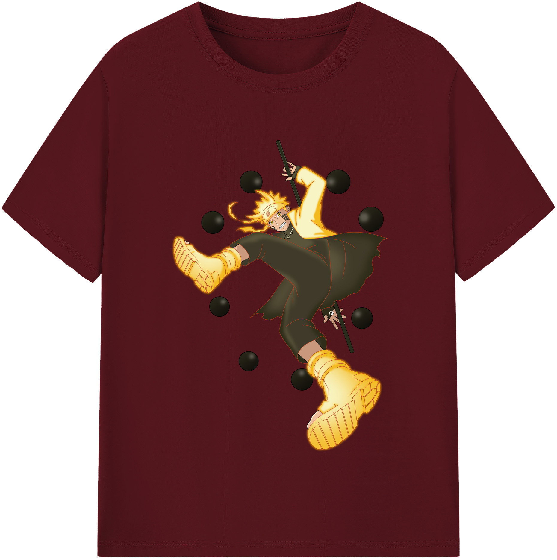 （画像用） NARUTO -ナルト- うずまき ナルト Uzumaki Naruto 綿100％半袖Tシャツ（フロントプリント）